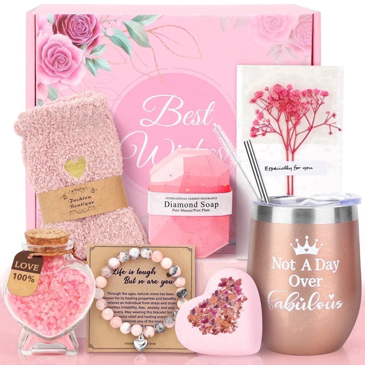 Mothers Day Gifts Baskets, Holiday Gifts for Mom Women, 10 Pack, Pink